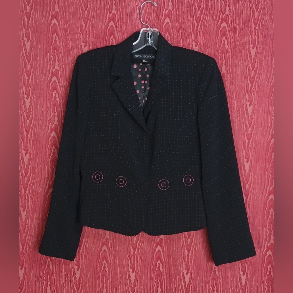 NIPON BOUTIQUE 2 Piece Long Sleeve Button Collared Skirt Suit Women's Sz 6 - Picture 2 of 16